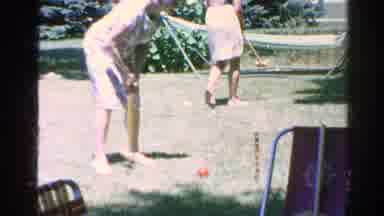 Silver Lake California (1966): Elderly Lady And Young Lady Playing A Game Of