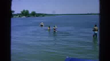 Silver Lake California (1966): Several People In Water Playing A Game With A Ball