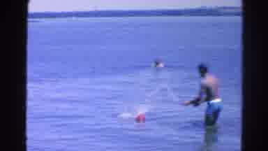 Silver Lake California (1966): Three People Playing A Game With A Ball In The