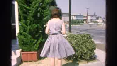 Silver Lake California (1966): Woman In Tea Length Dress Smiling