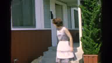 Silver Lake California (1966): Two People In Front Of A House With A Cat And Cars
