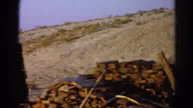Silver Lake California (1966): A Woman Walking Towards And A Man Behind A Wooden