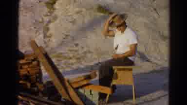 Silver Lake California (1966): Farmer Who Makes Firewood Greets People