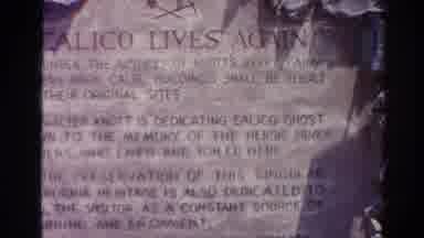 Silver Lake California (1966): A Closeup Of A Marble Inscription Of A Historical