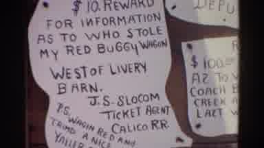 Silver Lake California (1966): Notice On Bulletin Board Ten Dollar Reward For