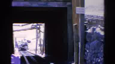 Silver Lake California (1966): Old Cable Tram With Some People Going To The Wall