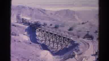 Silver Lake California (1966): Train Is Crossing Bridge In Rural Area