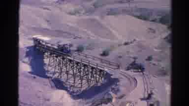 Silver Lake California (1966): One Small Train Running In The Up Of The Bridge
