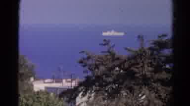 Silver Lake California (1966): Scenic View Of Cruise Ship On The Water And Cars