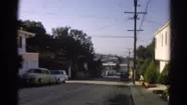 Silver Lake California (1966): View Of Empty Neighborhood Streets While People