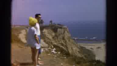 Silver Lake California (1966): Male And Woman Couple Standing On The Cliffs Near