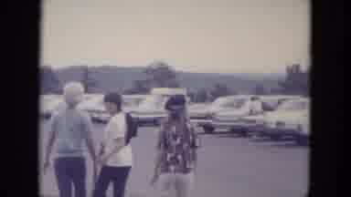 South Dakota USA (1966): Three Ladies See Donkey On Side Of The Road While Leaving