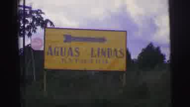 Brazil (1967): Yellow Board In The Road That Show The Way To Ãgua Linda Where Can