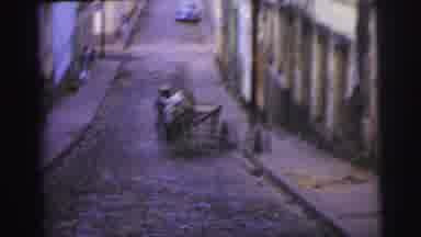 Brazil (1967): A Street With A Man And A Horse Pulling A Cart People Walking And