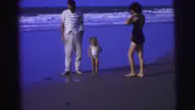 Brazil (1967): Man Woman And Child Take A Stroll On The Beach On A Nice Day