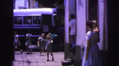 Brazil (1967): Elementary Children Getting Off Bus With Friends City Street Mom