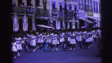 Brazil (1967): Parade With Girls Walking Next To Their Bicycles On A Large Street