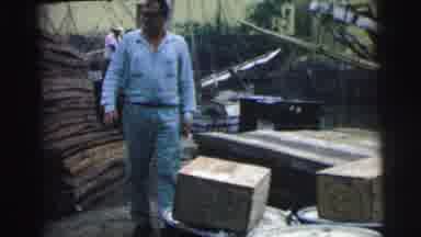 Brazil (1967): Business Man Next To A Boat Greets Working Man That Was Moving Wood