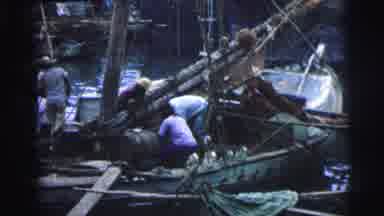 Brazil (1967): Fishing Boat Being Prepared For Another Day Of Work At A Busy Pier
