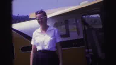 Brazil (1967): Old Plane Airfield Woods Lady Glasses White Aircraft Shirt Mature