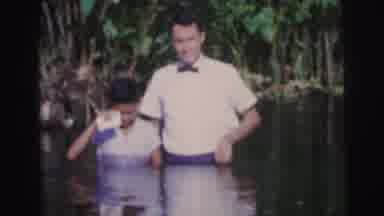 Brazil (1967): Priest Baptism In A Natural Lake On A Hot Summer Day