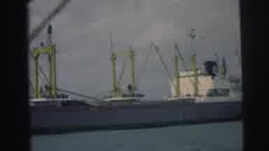 Brazil (1967): View Of Large Cargo Ship Docking In A Port Of Major Proportions And