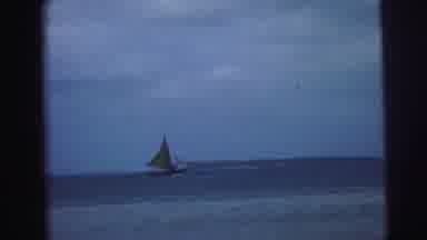 Brazil (1967): Sailboat Cruising Across The Big Wide Blue Ocean Against A Blue Sky