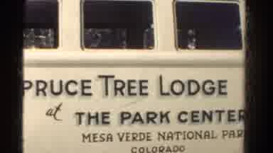 Colorado US (1967): Tourist Transport Car Stopped In Front Of One Of The Park's