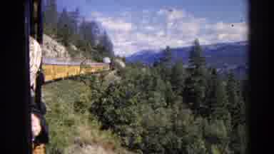Colorado USA (1967): Yellow Train Moving Through The Forests Old White