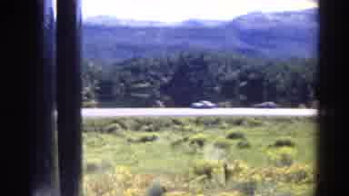 Colorado USA (1967): Scenic Hills Vehicle Green Road Mountain Shrub Grass Fence
