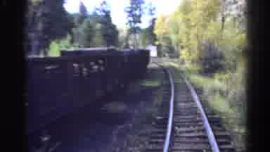 Colorado USA (1967): Train Rail Tree Railway Engine Locomotive Forest Wagons Trip
