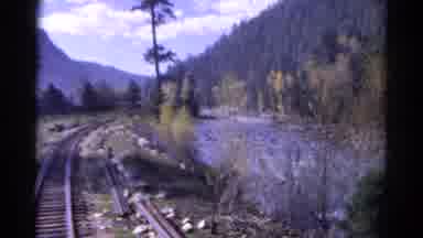 Colorado USA (1967): Rear Train View Travelling Through Some Very Scenic Rocky