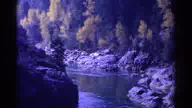 Colorado USA (1967): Scenic View Of Mountains Trees And The River Passing Through
