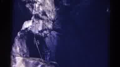 Colorado USA (1967): View From The Bottom To The Top Of A Rock Wall And Ropes Tied