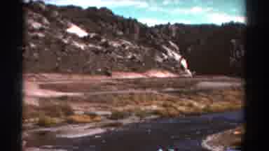 Colorado USA (1967): Mountain Landscape And Trees With Flowing River In The