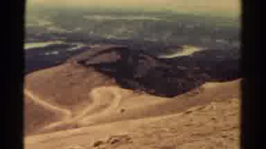 Colorado USA (1967): Barren Mountain With Trails On Cloudy Day Overlooking Other