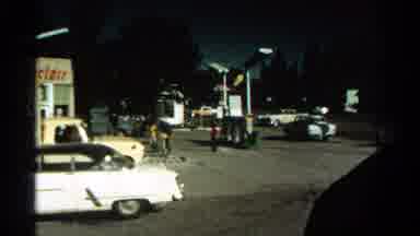 Colorado USA (1967): Gas Station With Little Movement On Small Quiet Town Road