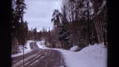 Detriot Michigan (1967): Snowy Road Two Children One Child Pointing Wearing Cowboy