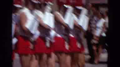 Detriot Michigan (1967): A Small Group Of Marching Band Girls Wearing Red And
