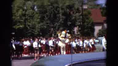 Detriot Michigan (1967): Young School Marching Band And Baton Twirlers With Drum