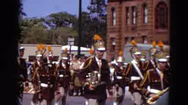 Detriot Michigan (1967): Large Marching Band Women In Dresses On A Float And A