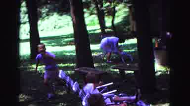 Galena Illinois USA (1967): Children Jump Up And Down Out Of Deck Chairs In The