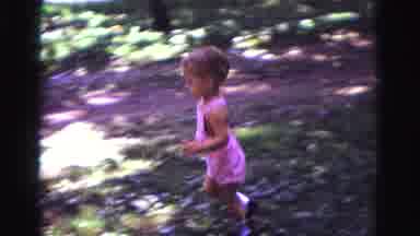 Galena Illinois USA (1967): Children Running Around The Yard With Man Looking On