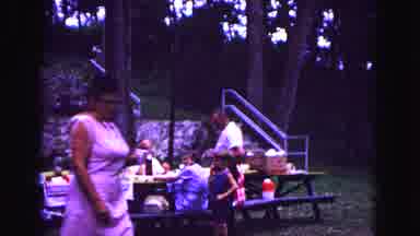 Galena Illinois USA (1967): A Lady In Purple Dress Walking Around Summer Garden