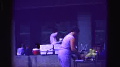 Galena Illinois USA (1967): Children Walking On The Sidewalk And Adults Barbecuing