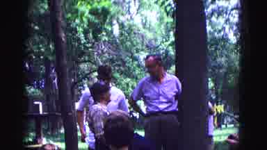 Galena Illinois USA (1967): People In A Park With Several Trees Happy Old Men And