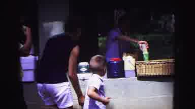 Galena Illinois USA (1967): Kids And Adults In A Gathering With Picnic Baskets And