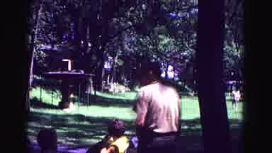 Galena Illinois USA (1967): Group Of People Outdoors Picnicking And Playing In The