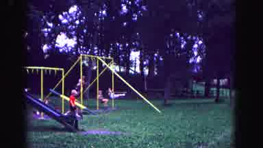 Galena Illinois USA (1967): Children Are Play With At The Play Area Under The