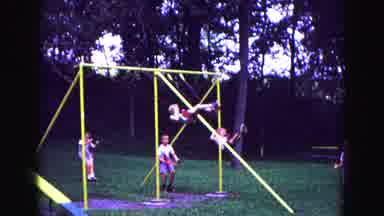 Galena Illinois USA (1967): Children Play In The Playground Accompanied By Their